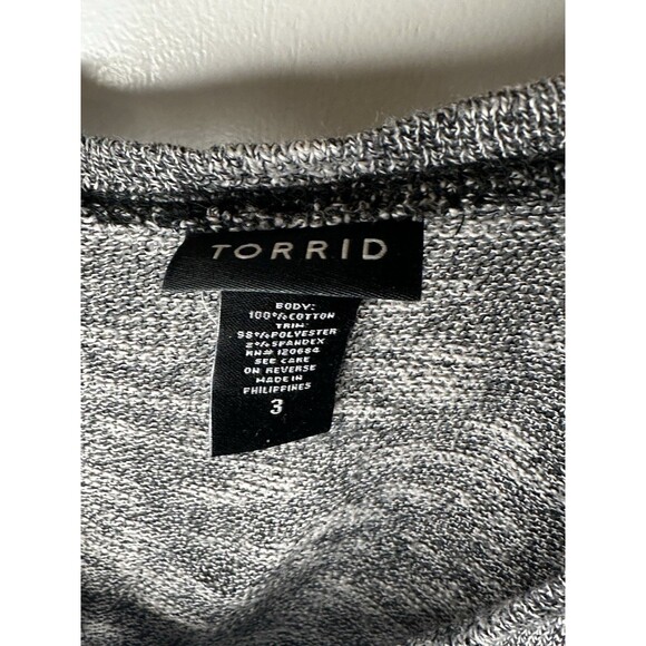 Torrid Size 3 Black Lace Short Sleeves Tunic Gray Marbled -EUC 22/24 - Picture 2 of 10
